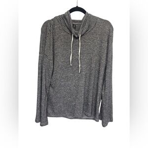 Design Lab Lord & Taylor Striped Mock Neck Tunic Sweater Large